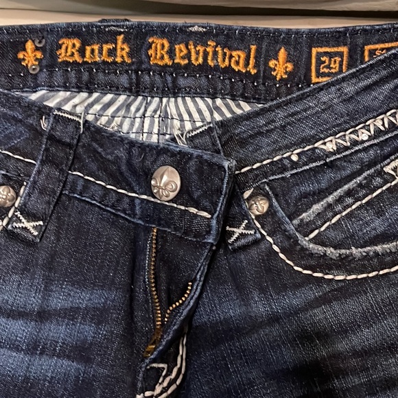 Rock Revival Denim Jeans Sz 29 stephanie easy capri - Picture 6 of 10